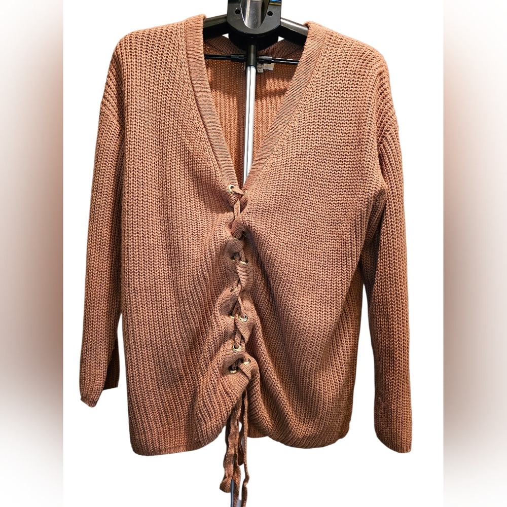 Entro Women's Rust Cardigan Sweater, Sz Large